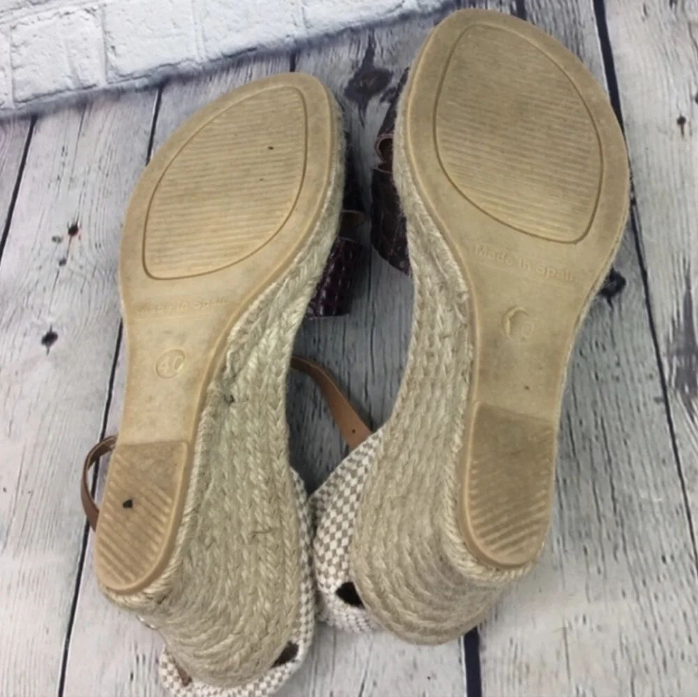 Maypol Maroon Croc Espadrille Wedges Sandals 9 Anthropologie Summer